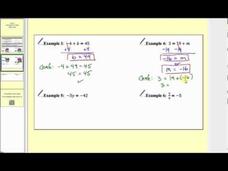 Solving One-Step Equations Instructional Video