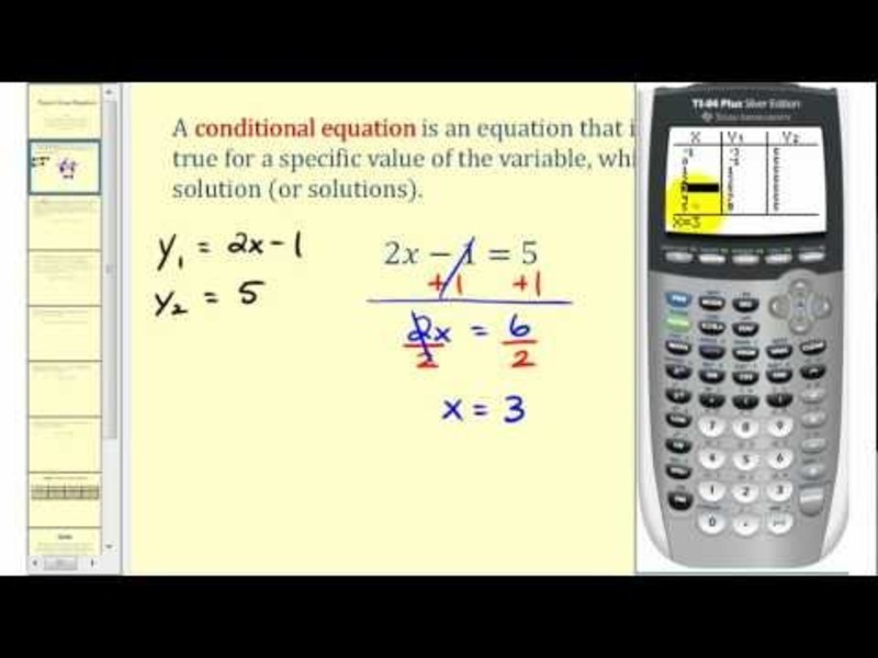 Types of Linear Equations: Conditional, Identity, and Contradiction Instructional Video
