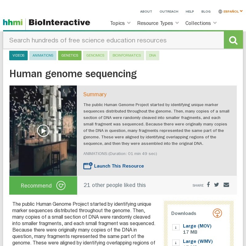 Human Genome Sequencing Instructional Video