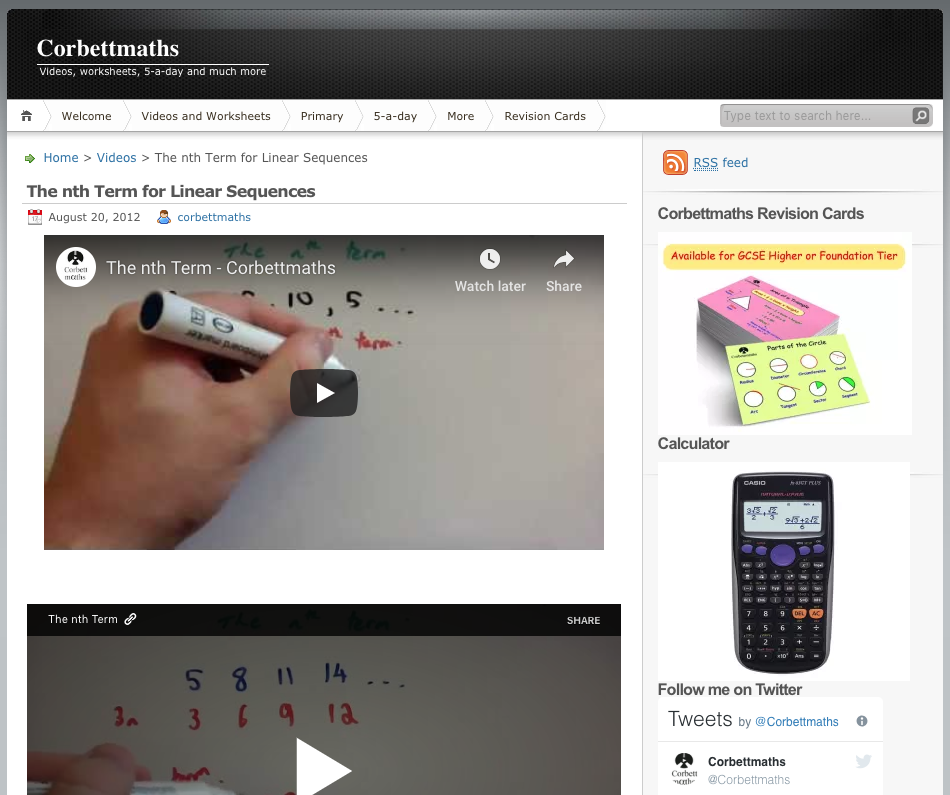 The nth Term for Linear Sequences Instructional Video