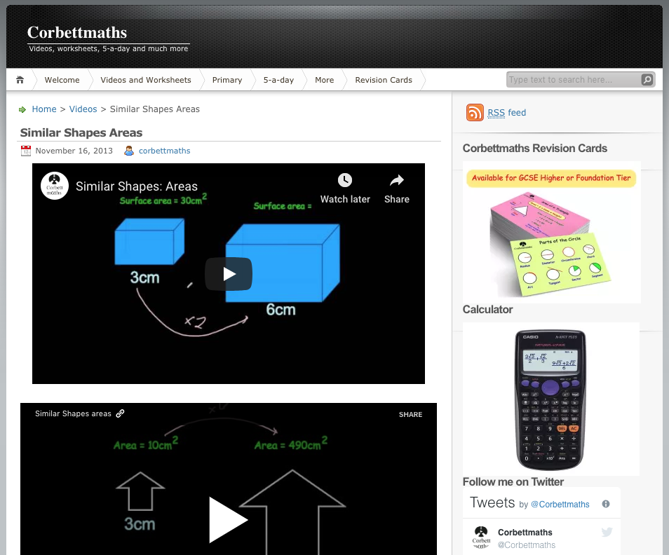 Similar Shapes Areas Instructional Video