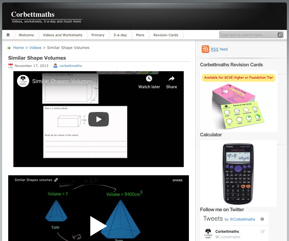 Similar Shape Volumes Instructional Video
