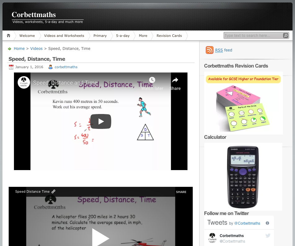 Speed, Distance, Time Instructional Video