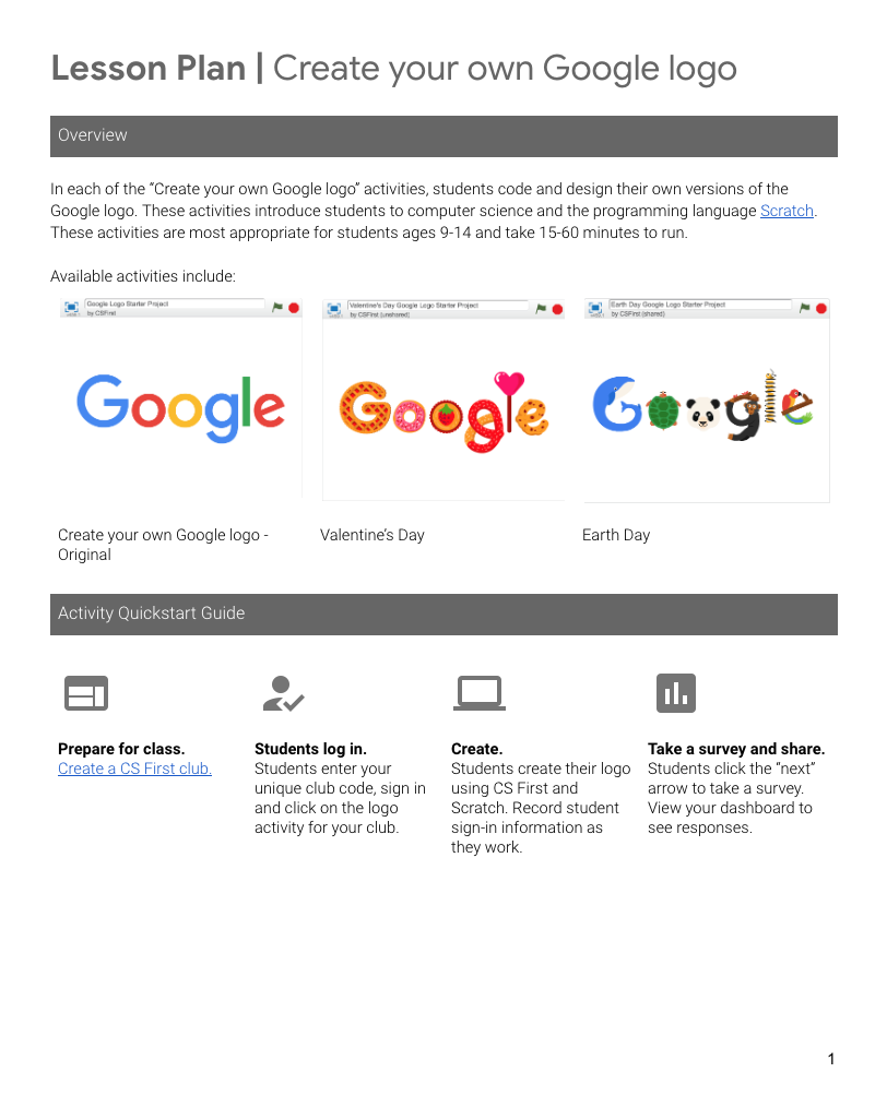 Create Your Own Google Logo Lesson Plan