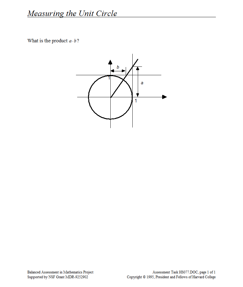 Measuring the Unit Circle Assessment