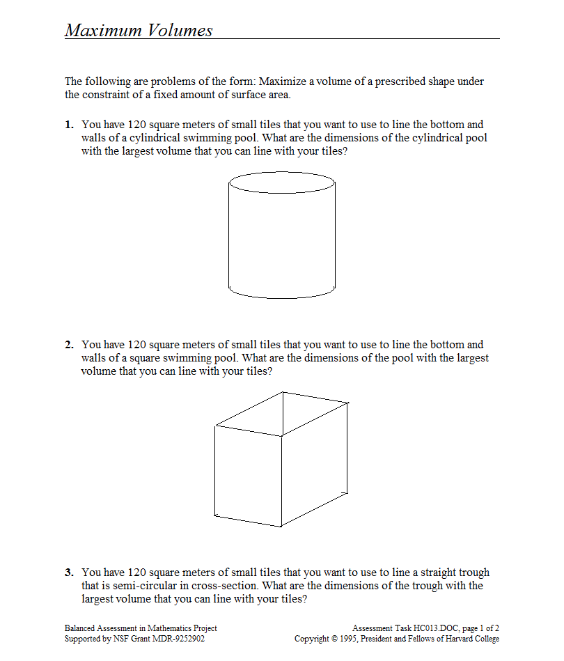 Maximum Volumes Assessment