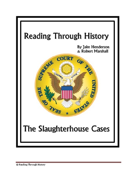 The Slaughterhouse Cases Worksheet