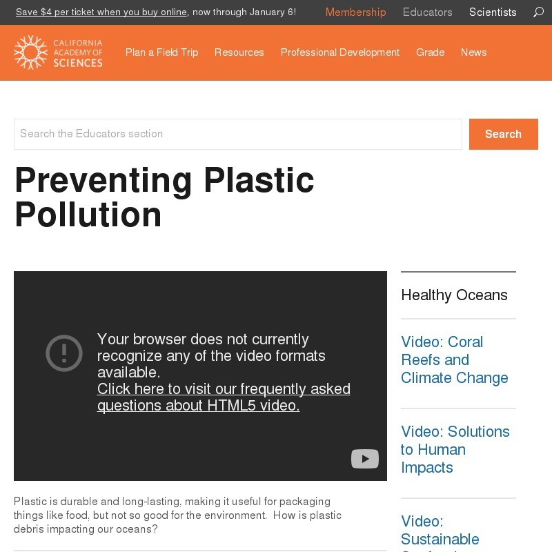 Preventing Plastic Pollution Instructional Video