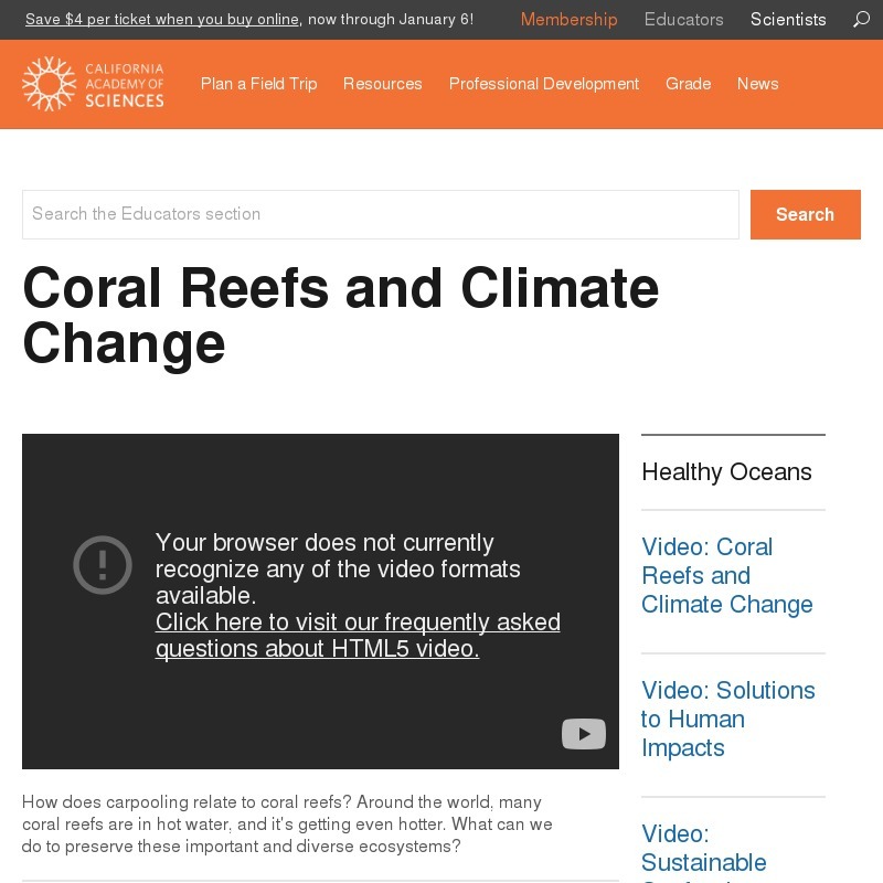 Coral Reefs and Climate Change Instructional Video