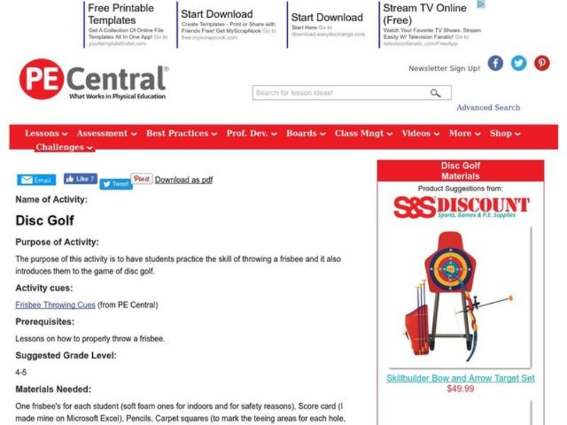 Disc Golf Lesson Plan