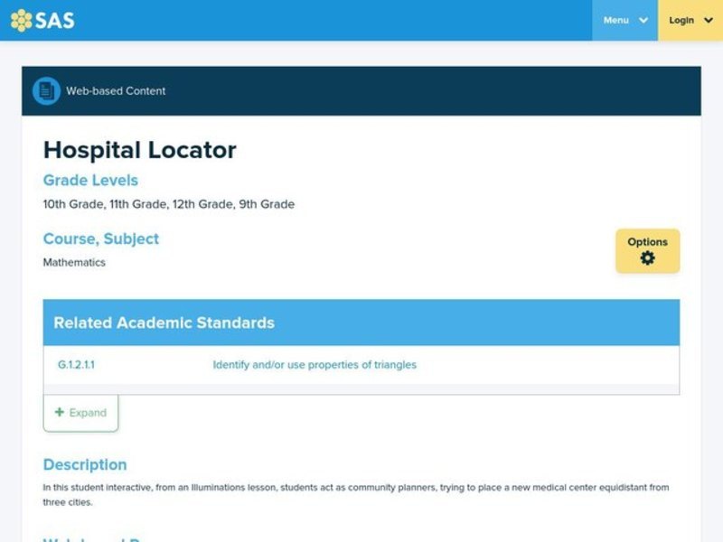 Hospital Locator Lesson Plan