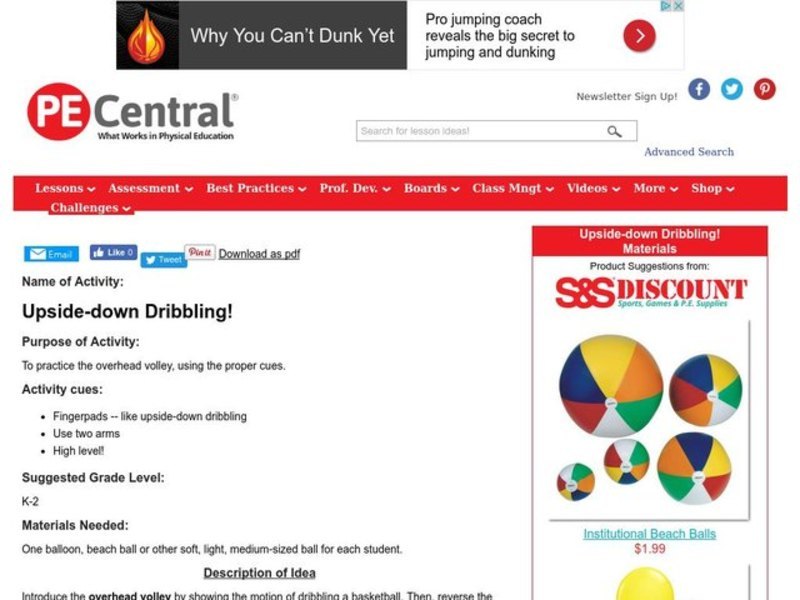 Upside-down Dribbling! Lesson Plan
