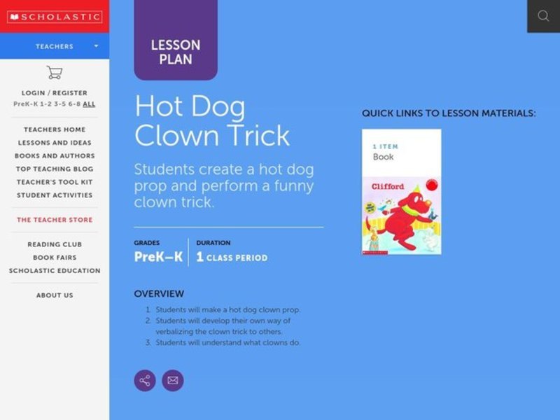Hot Dog Clown Trick Lesson Plan