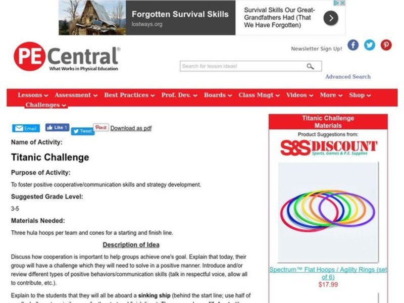 Titanic Challenge Lesson Plan