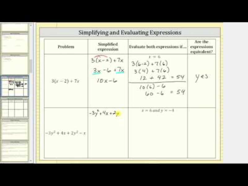 Simplify and Evaluate Algebraic Expressions 1 Instructional Video