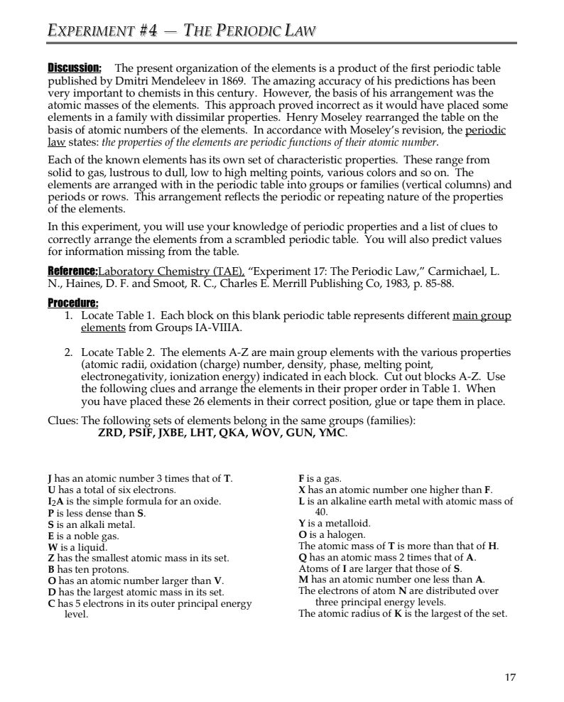 The Periodic Law Lab Resource