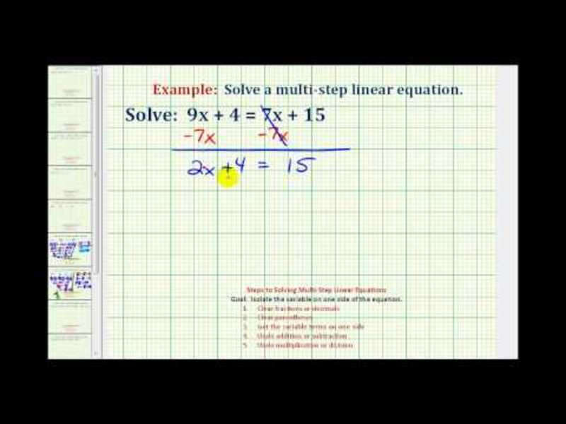 Solve an Equation with Variable Terms on Both Sides (Example) Instructional Video