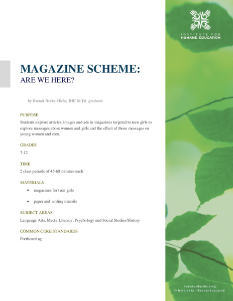 Magazine Scheme: Are We Here? Lesson Plan