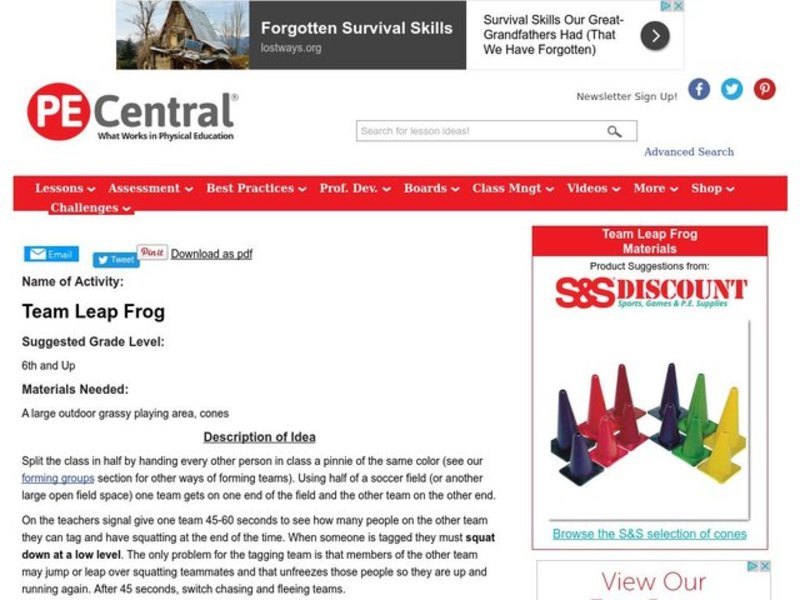 Team Leap Frog Lesson Plan