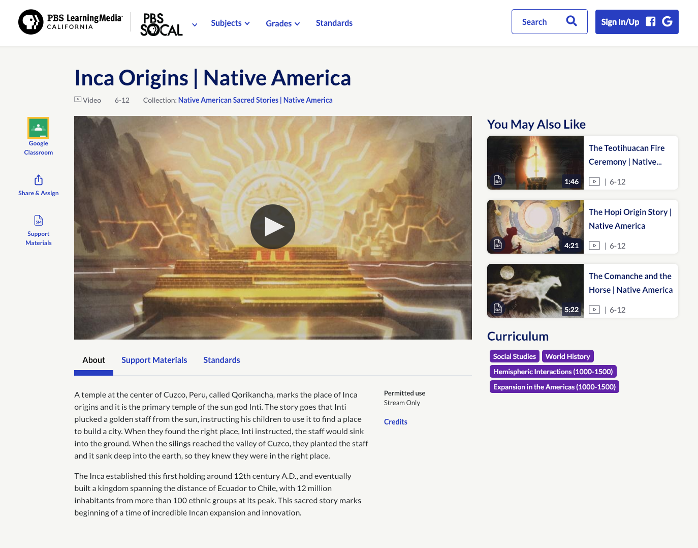 Inca Origins Instructional Video