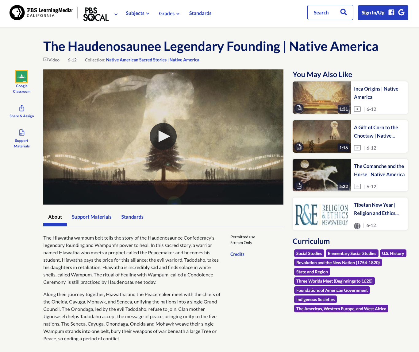 The Haudenosaunee Legendary Founding Instructional Video