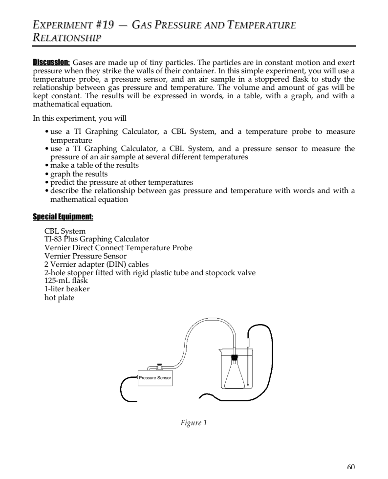 Gas Pressure and Temperature Relationship Lab Resource