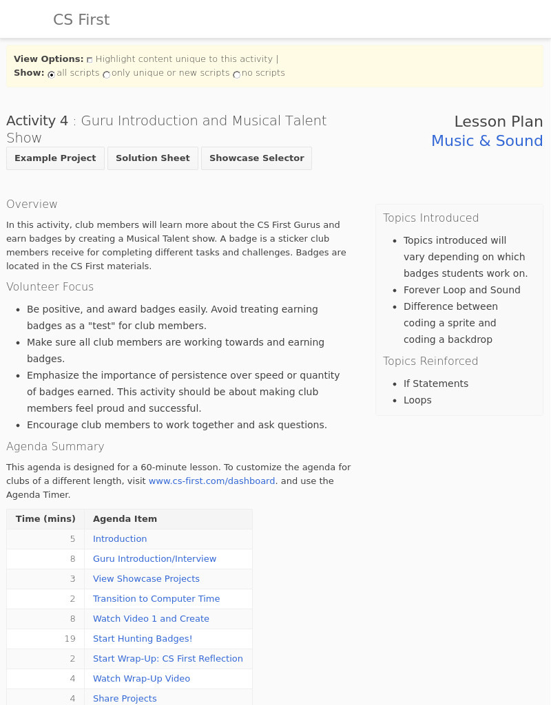 Music and Sound: Guru Introduction and Musical Talent Show Lesson Plan