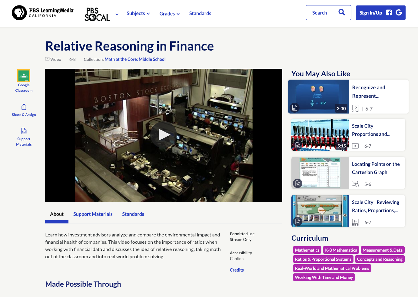 Relative Reasoning in Finance Instructional Video