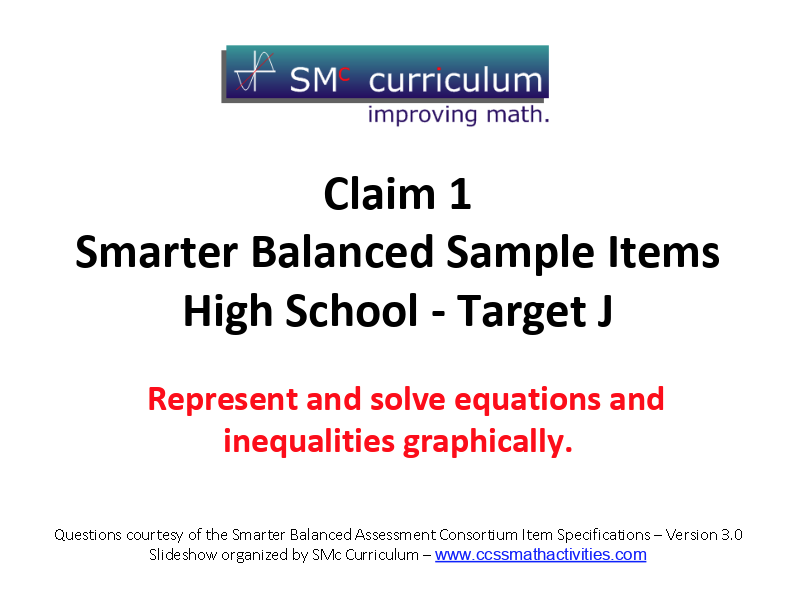 Smarter Balanced Sample Items: High School Math – Target J Assessment