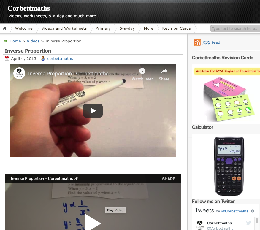 Inverse Proportion Instructional Video