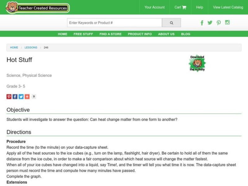 Hot Stuff Lesson Plan