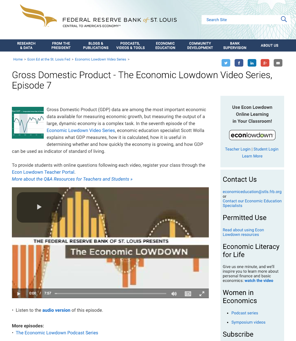 Episode 7: Gross Domestic Product Instructional Video