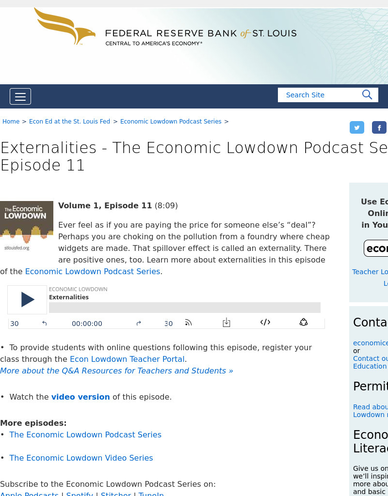 Episode 11: Externalities Podcast
