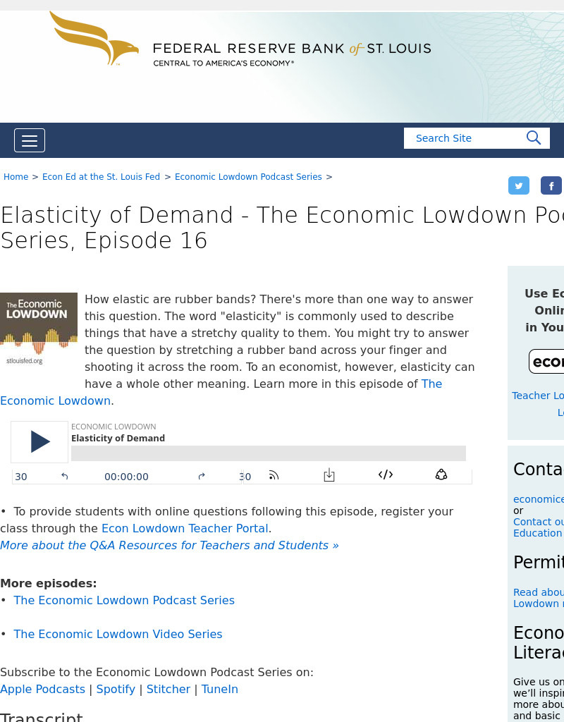 Episode 16: Elasticity of Demand Podcast