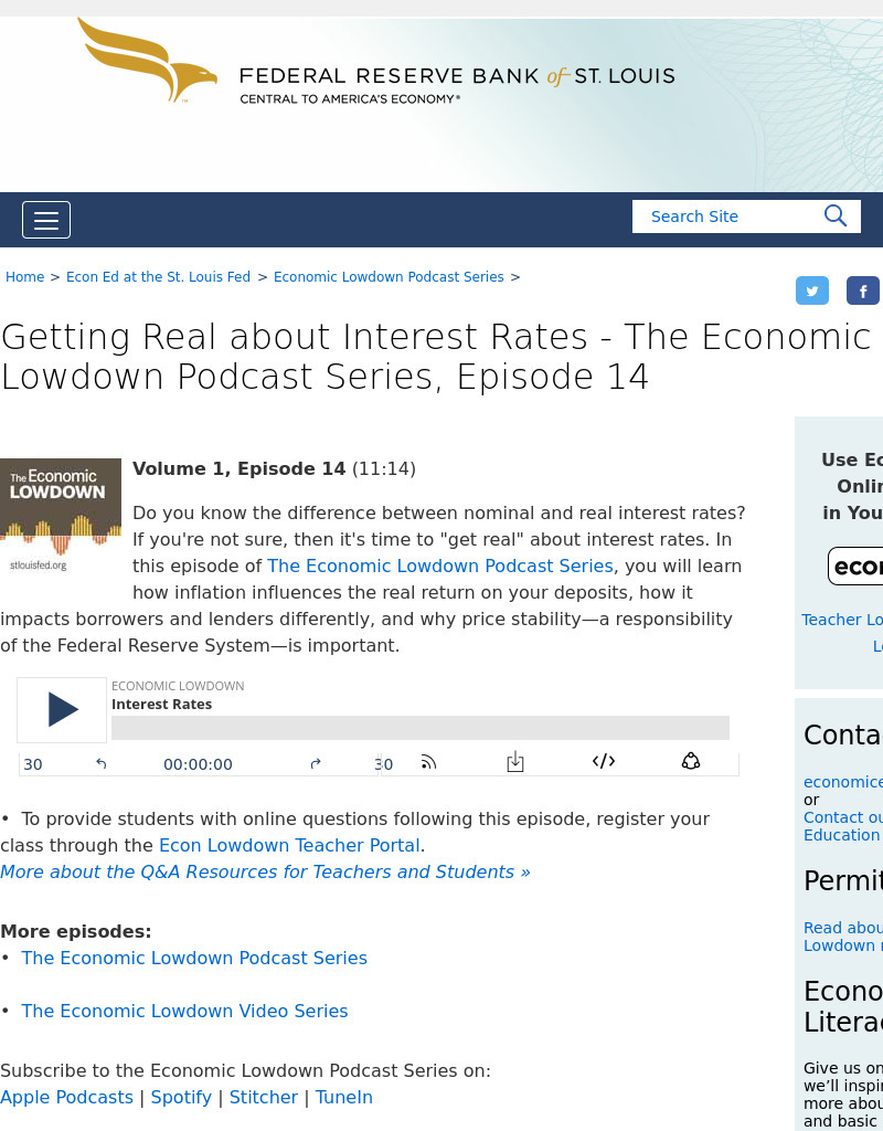 Episode 14: Getting Real about Interest Rates Podcast