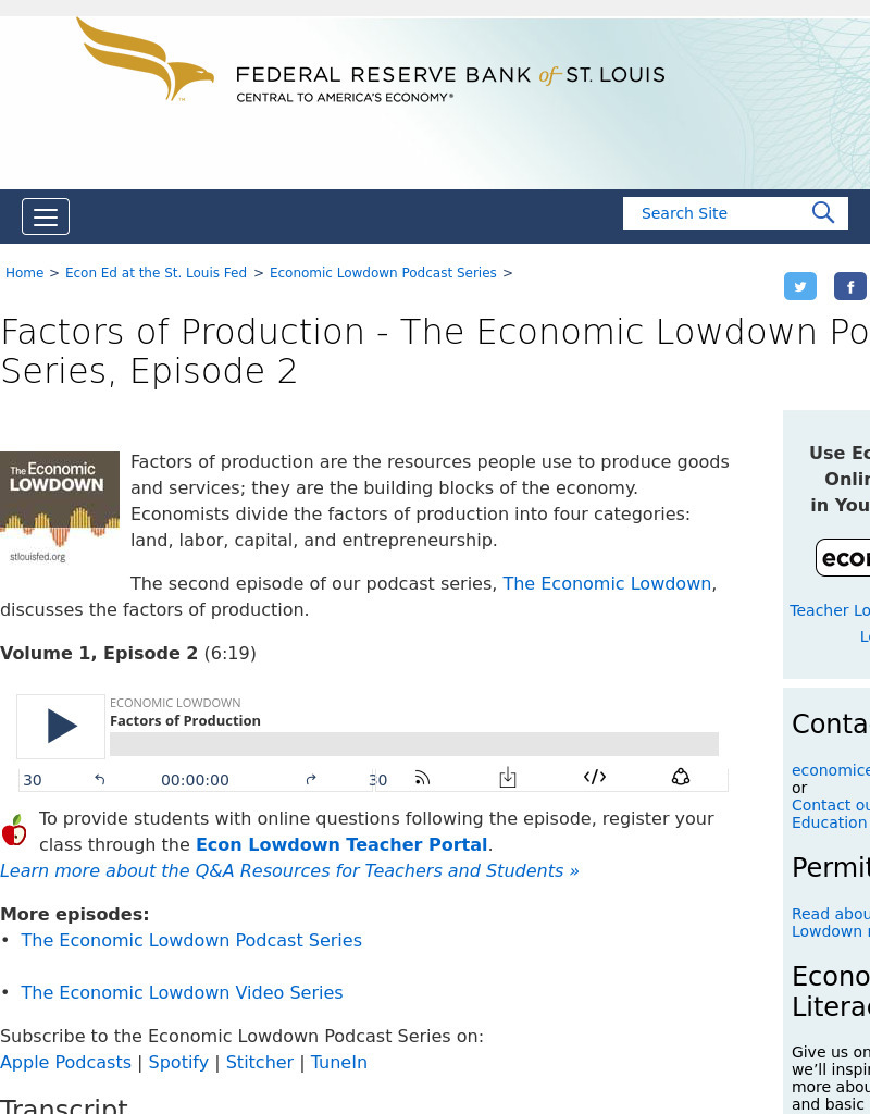 Episode 2: Factors of Production Podcast