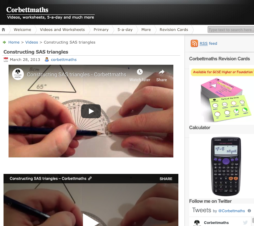 Constructing SAS Triangles Instructional Video