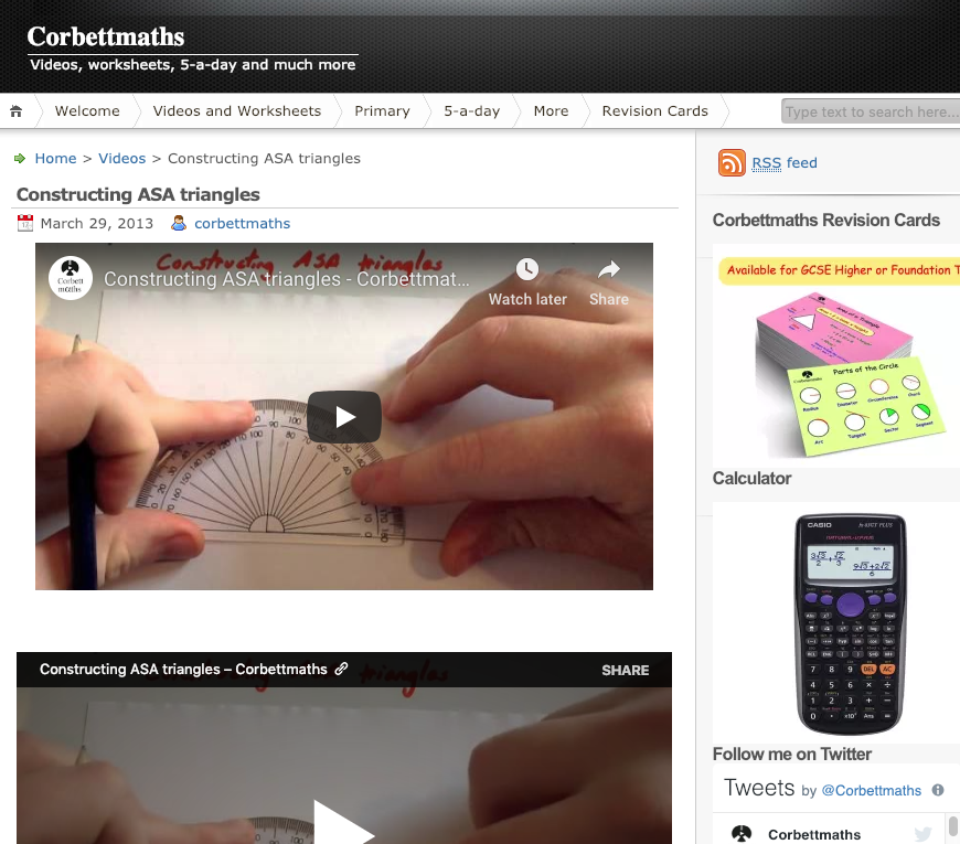 Constructing ASA Triangles Instructional Video