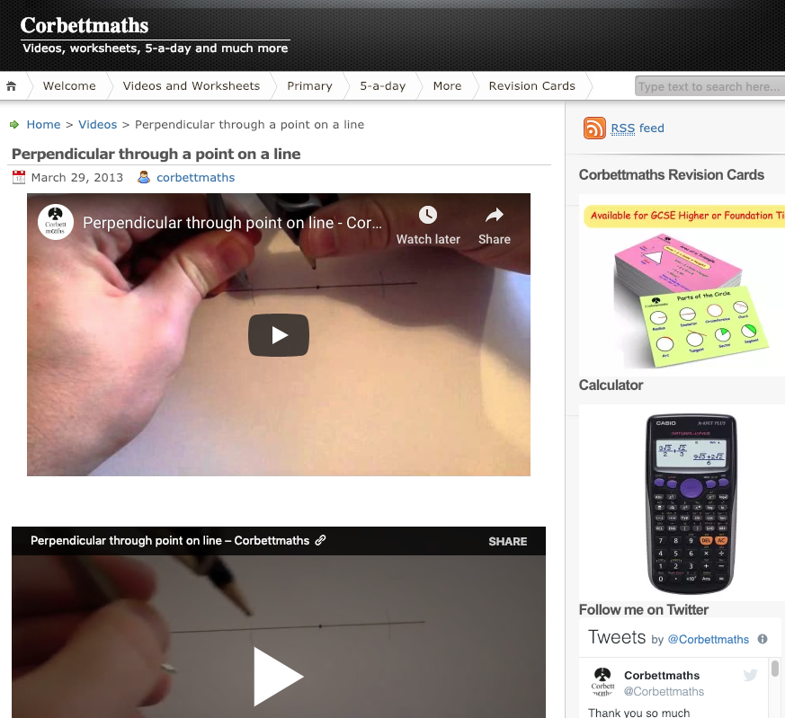 Perpendicular Through a Point on a Line Instructional Video