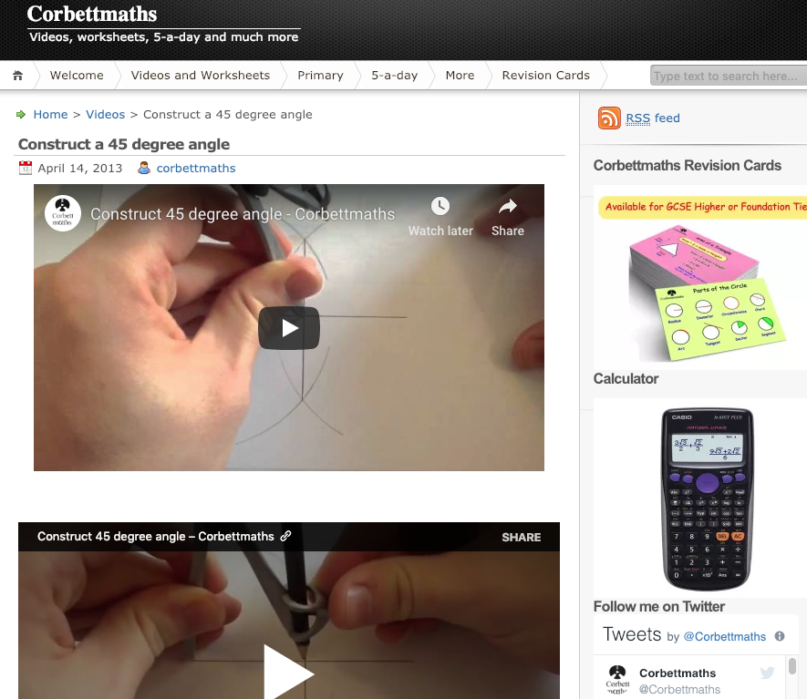 Construct a 45 Degree Angle Instructional Video