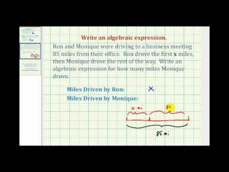 Writing Basic Algebraic Expressions (Example 2) Instructional Video