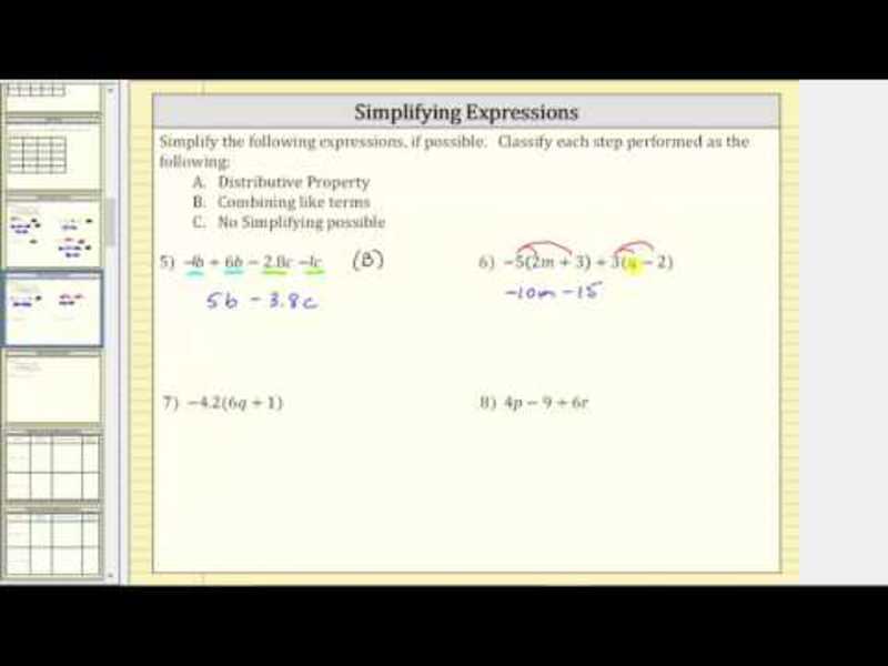 Simplify Algebraic Expressions (Basic) Instructional Video