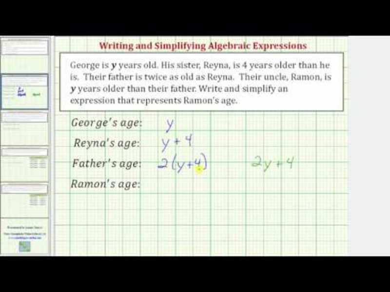 Write and Simplify a Variable Expression for Age (ax+b) Instructional Video