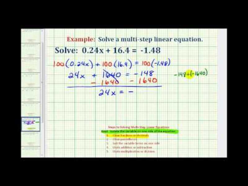 Solve a Two-Step Equation with Decimals (Example) Instructional Video