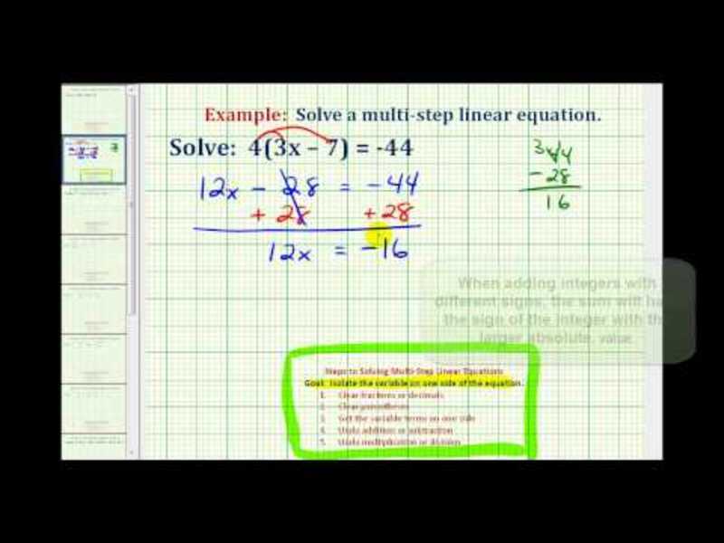 Solve an Equation with Parentheses (Example 2) Instructional Video