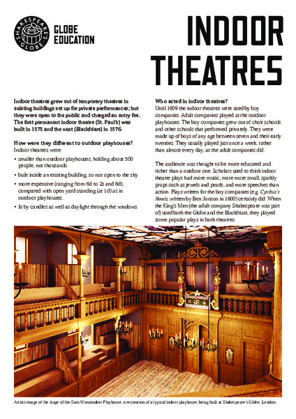 Fact Sheet: Indoor Theatres Handout