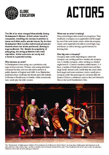 Fact Sheet: Actors Handout