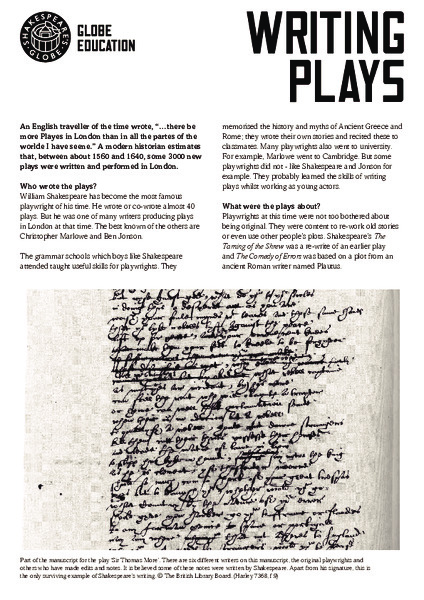 Fact Sheet: Writing Plays Handout