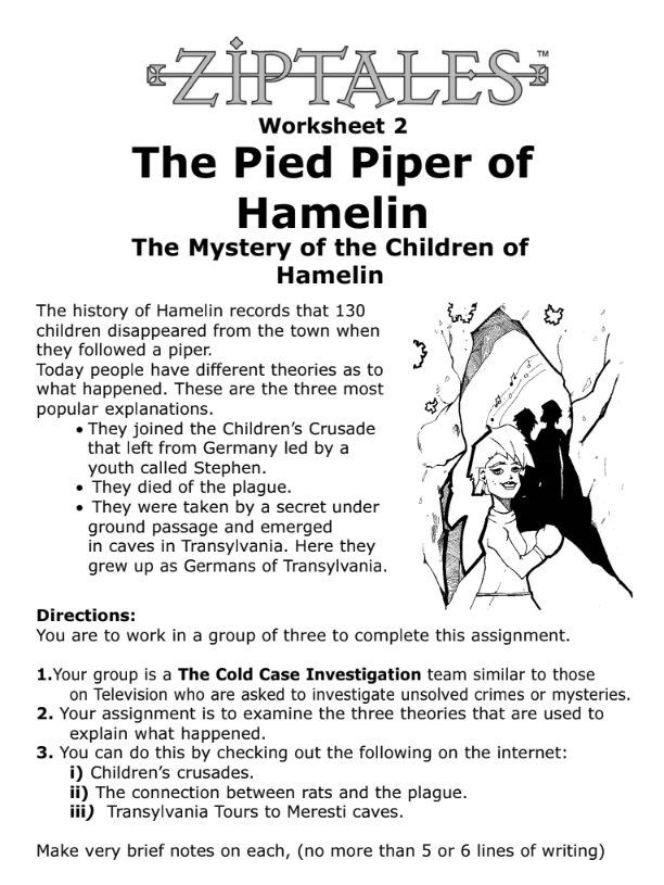 The Pied Piper of Hamelin: The Mystery of the Children of Hamelin Activity