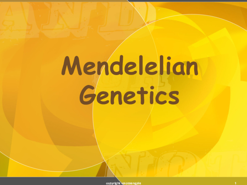 Mendelian Genetics PPT